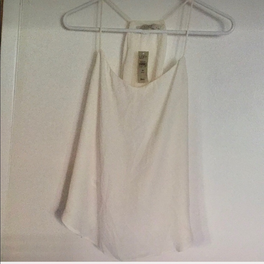 Ann Taylor LOFT cream racer back camisole NWT!